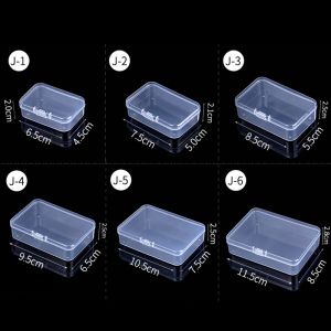 Mini boîtes de rangement rectangulaires en plastique, boîte à outils pratique givrée translucide,