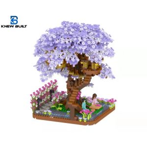 Micro Mini blocs de construction arbre Sakura violet, jouets, cadeau parfait, plusieurs Styles,