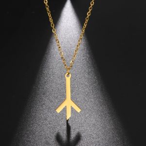 LIKGREAT Algiz Rune pendentif collier amulette nordique amitié païenne et Protection Talisman bijoux