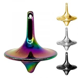 Film chaud Totem métal Gyro argenté main toupie bout des doigts petit Cyclone Gyroscope Anti-Stress