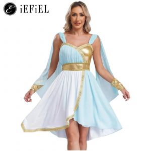 Costume de Cosplay du dieu grec de la guerre pour femmes, robe de princesse à volants, manches Cape,