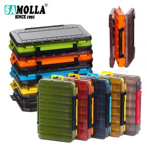 Boîte étanche à double face pour matériel de pêche, mallette de rangement pour hameçons, leurres et