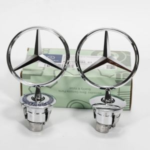 1 pièces 44mm 3D métal bleu Chrome étoile capot capot Logo emblème Badge pour Mercedes Benz W202