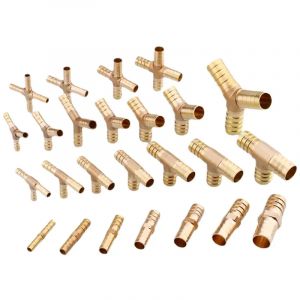 Ajustement 6 8 10 12 13 14 16 19 25mm tuyau barbe en laiton Sraight Y Tee 3 voies croix 4 voies