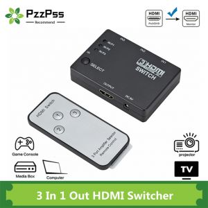PzzPss commutateur HDMI 3 en 1 sortie 3 Ports Hub Box commutateur automatique 1080p HD 1.4 avec
