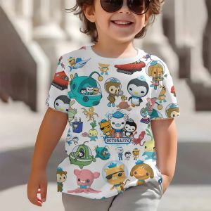 Vêtements pour bébés de 5 à 14 ans, impression 3D, dessin animé o-octonauts, vêtements d'extérieur