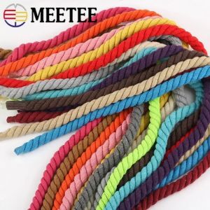 Meetee 10 mètres 5/8/10/12/20mm corde de coton colorée trois brins torsadé macramé corde décoration