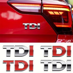 Autocollant emblème arrière de voiture avec logo TDI argenté en métal 3D, pour Volkswagen POLO