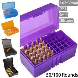Étui à balles 50/100 tours, 7.62x39mm.223.38super 9mm, conteneur de stockage de munitions, boîte à