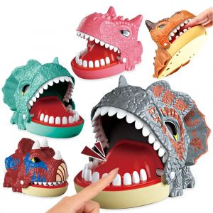 Jouet de morsure de doigt en plastique pour enfants, mini dinosaure, jouet de d&eacute;compression, jeu de