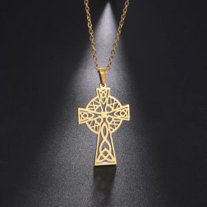 Skyrim – collier avec pendentif croix à nœud celtique irlandais pour femmes, chaînes de cou
