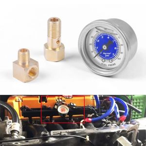 Manomètre de pression de carburant rempli de liquide 1/8 NPT 100PSI pour Honda Acura Mitsubishi VMS