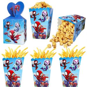 6/18 pi&egrave;ces Spidey et ses incroyables amis f&ecirc;te th&egrave;me bo&icirc;te &agrave; pop-corn Spidey bo&icirc;te &agrave; bonbons Snack