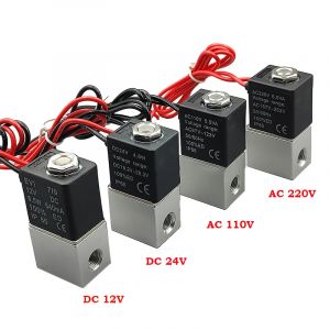 &Eacute;lectrovanne &agrave; r&eacute;ponse rapide 1/8 "DC 12V 24V AC 110V 220V, 2 voies normalement ferm&eacute;es N/C, vanne
