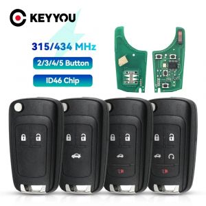 KEYYOU – clé télécommande de voiture à puce ID46, 315/433MHz, pour Chevrolet Cruze Sonic Malibu