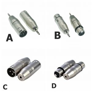 1 pi&egrave;ces XLR 3 broches femelle Jack &agrave; 3.5mm femelle et m&acirc;le 1/8 "TRS Mini femelle st&eacute;r&eacute;o Microphone
