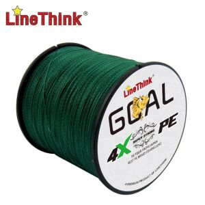 Linethink Goal 300 m / 500 m Ligne de pêche tressée PE durable à 4 brins, super résistante,