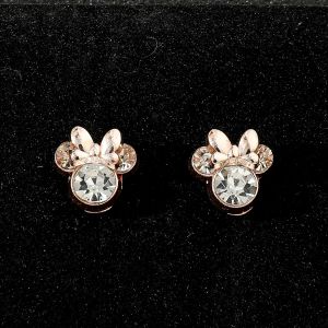 Boucles d'oreilles Mickey Mouse de dessin animé Disney pour filles, boucles d'oreilles en strass