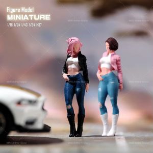 Miniatures peintes 1/87 1/64 1/43 1/24 1/18, fille Cool à la mode, pincement de la taille, poupée,