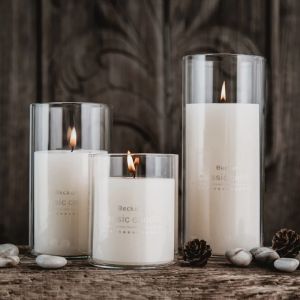 Porte-Bougie Simple Transparent, Conteneur de Bougie, Jar Lumineux en Verre pour Restaurant et