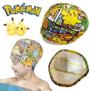 Pokemon Pikachu bonnet de bain dessin anim&eacute; enfants imperm&eacute;able &eacute;lastique bonnet de bain gar&ccedil;ons