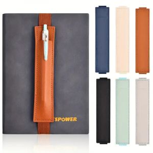 Porte-stylo &agrave; bande &eacute;lastique r&eacute;glable en cuir, poudres de stylo pour licence, porte-stylo pour