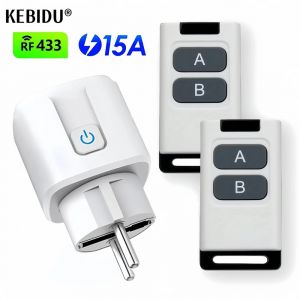 Mini prises électriques télécommandées universelles, 433MHZ, prise intelligente Rf, 220V, 15a,