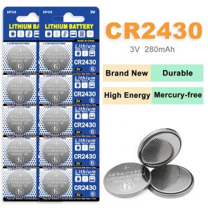 5PK/10PK CR2430 pile bouton au Lithium CR 2430 DL2430 BR2430 3V pile bouton piles de montre pour