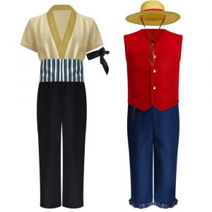 Anime Team Luffy Zoro Cosplay Costumes pour enfants, Sun God Moncontinent D Roronoa in life Sutis,