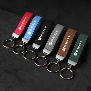 Porte-cl&eacute;s en daim et cuir su&eacute;d&eacute;, pendentif &agrave; breloque en m&eacute;tal, pour Seat Leon Mk3 Mk2 Mk1 Ibiza 6l