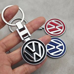 Porte-clés avec Logo de voiture en métal, rouge, bleu, noir, pour Volkswagen GTI R Line Polo T5 Golf