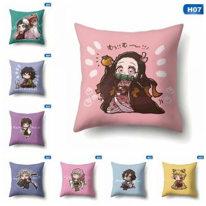 Housse de coussin de canapé, dessin animé japonais Demon Slayer, chaise, décoration de maison, taie