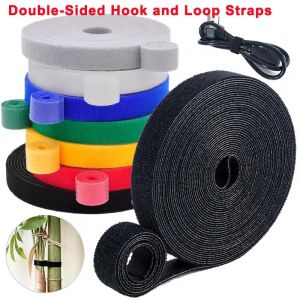 Rouleau de sangles &agrave; crochet et boucle Double face, 5 m&egrave;tres/rouleau, attaches de c&acirc;ble