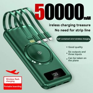 Banque d'alimentation portable pour Xiaomi et Samsung, batterie externe, chargeur 4 en 1, 50000mAh,