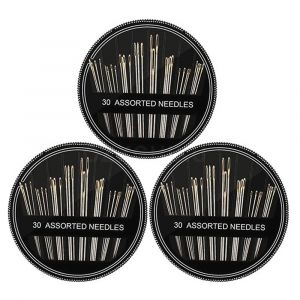 Paquet de 3 aiguilles &agrave; coudre &agrave; la main aiguilles &agrave; broder &agrave; grands yeux pour broderie r&eacute;paration
