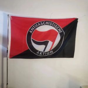 Drapeau d'action antifasciste 3x5 pieds grand drapeau Punk anarchiste Antifa anarchie r&eacute;volution