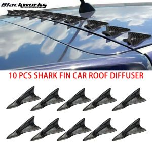 10 pièces universel PU toit arrière ailerons de requin Spoiler aile Kit voiture toit Spoiler