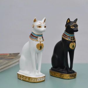 Statue de chat ornement chat égyptien Figurine Statue décoration Vintage chat déesse Statue maison