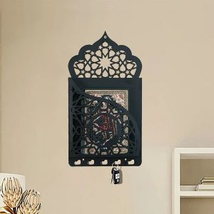 Étagère en fer forgé créative islamique 1 pièce, étagère de rangement murale suspendue pour livre