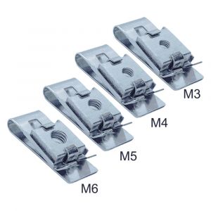 Clips d'écrou d'insertion de Type U en acier à ressort M3/M4/M5/M6, avec filetage 5mm 6mm 4mm pour