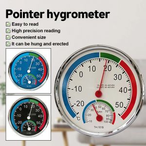 Mini thermomètre hygromètre à pointeur rond -30 ℃ -50 ℃   Thermomètre 20%-100% Hygromètre Moniteur