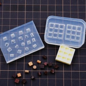 Mini boîte de rangement de chocolat, moule en Silicone, résine argile, bricolage, maison de poupée,