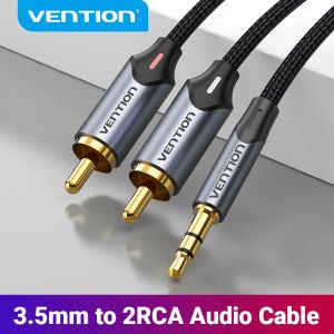 Vention-C&acirc;ble audio RCA 3.5mm vers 2RCA, r&eacute;partiteur jack 3.5, pour amplificateur de smartphone,