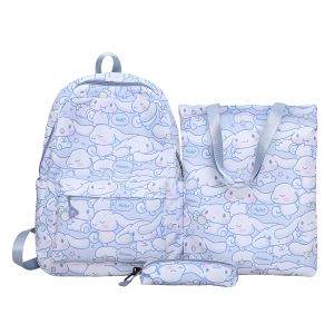 Ensemble de 3 sacs à dos Cinnamoroll Hello Kitty Sanrio, sac à main fourre-tout Kuromi, sac à dos