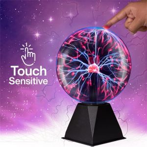 Boule de Plasma en verre magique de 3 pouces, nouveaut&eacute;, prise USB uniquement, lampe &agrave; Plasma en