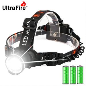 UltraFire UF-2166 Lampe frontale zoomable à LED Lampe frontale puissante Lampe frontale étanche IPX4