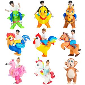 Costumes gonflables de dinosaure pour enfants, mascotte de licorne, coq, robe Anime, Costume de