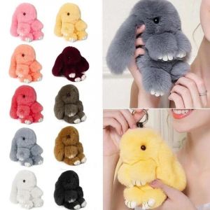 Fourrure de lapin mignon lapin Pom boule poup&eacute;e jouet porte-cl&eacute;s mignon sac &agrave; main pendentif d&eacute;cor