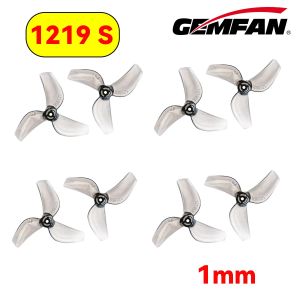 4 paires Gemfan 1219S 31mm hélice PC à 3 pales 1mm pour Micro TinyWhoop FPV course Freestyle