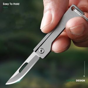 TC4 alliage de titane Mini couteau pliant EDC Portable porte-clés pendentif couteau Express
